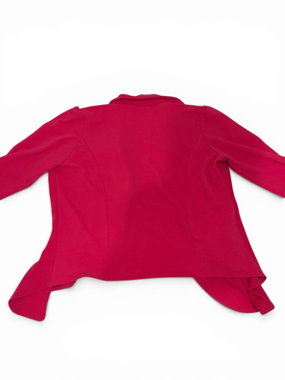 DOUBLJU Women’s 3XL Magenta Open Front Cardigan Blazer 3/4 Sleeve Office Layer - Picture 3 of 6